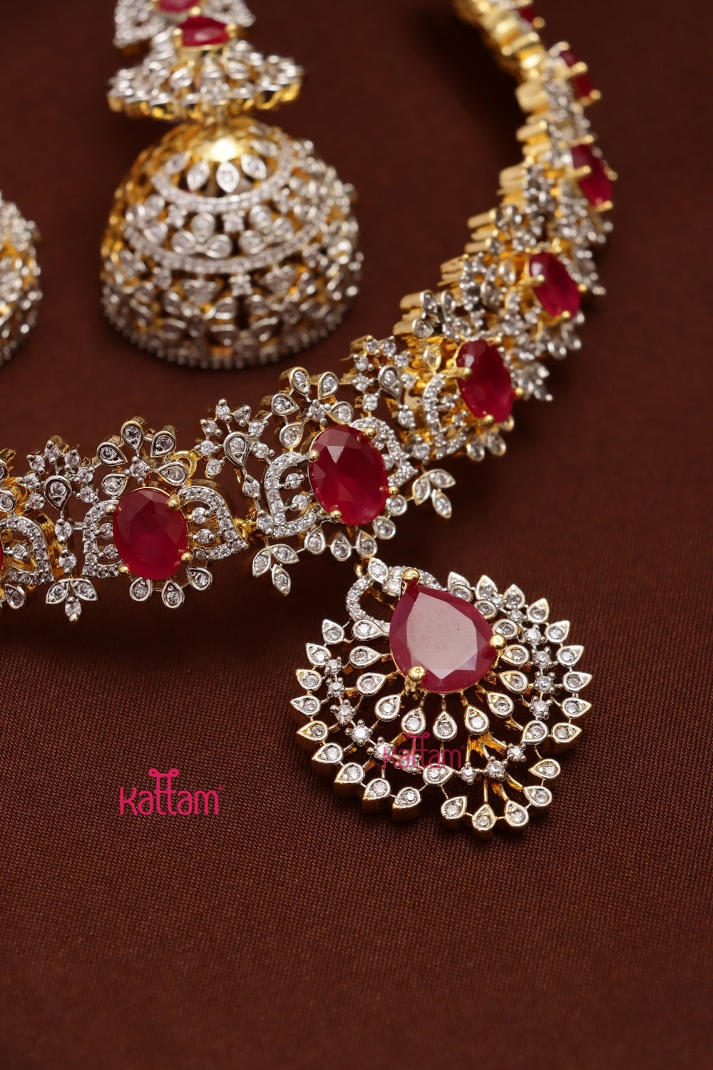 Jacquline - AD Stone Ruby Choker - N5311