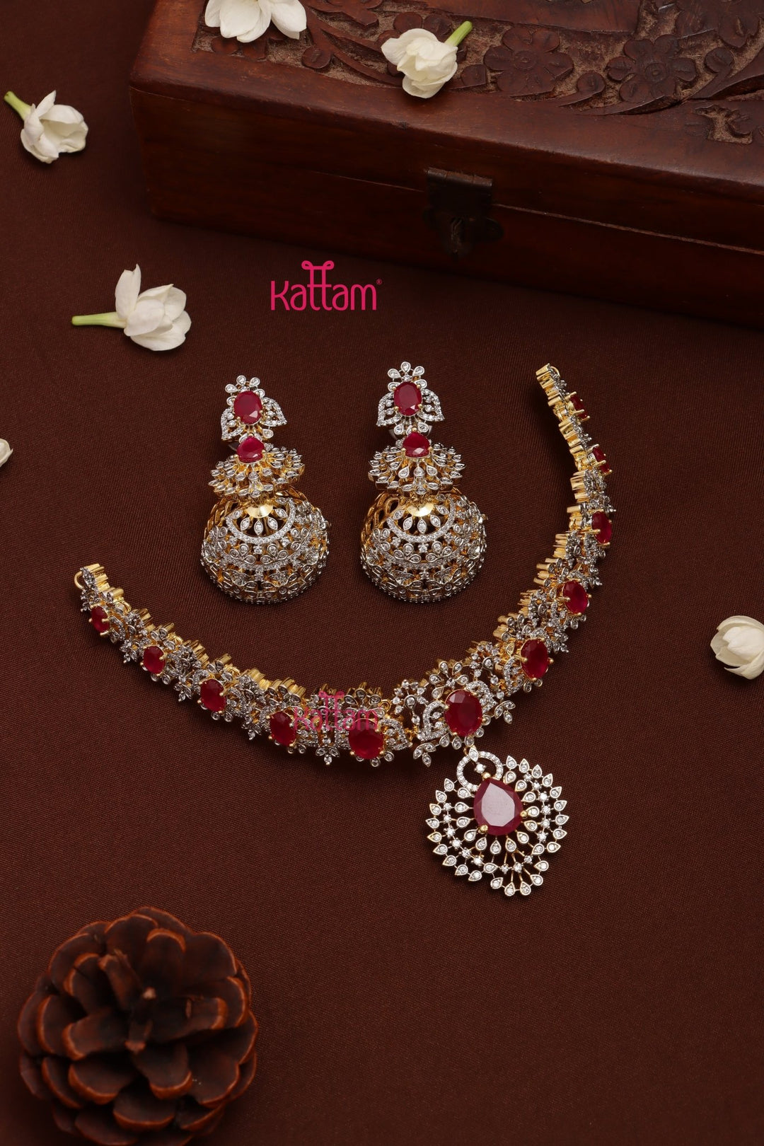 Jacquline - AD Stone Ruby Choker - N5311
