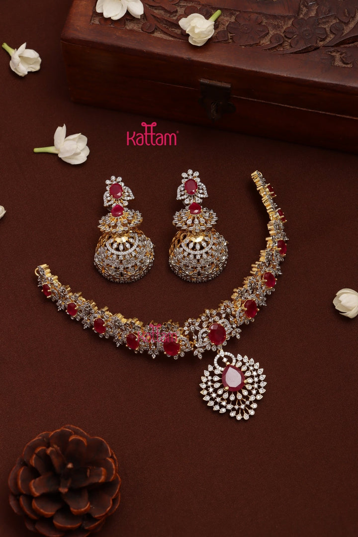 Jacquline - AD Stone Ruby Choker - N5311