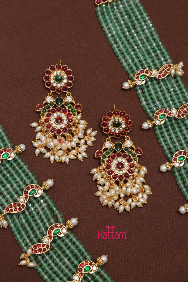 Jadau Kundan Stones Bridal Pendent Haram - N3556