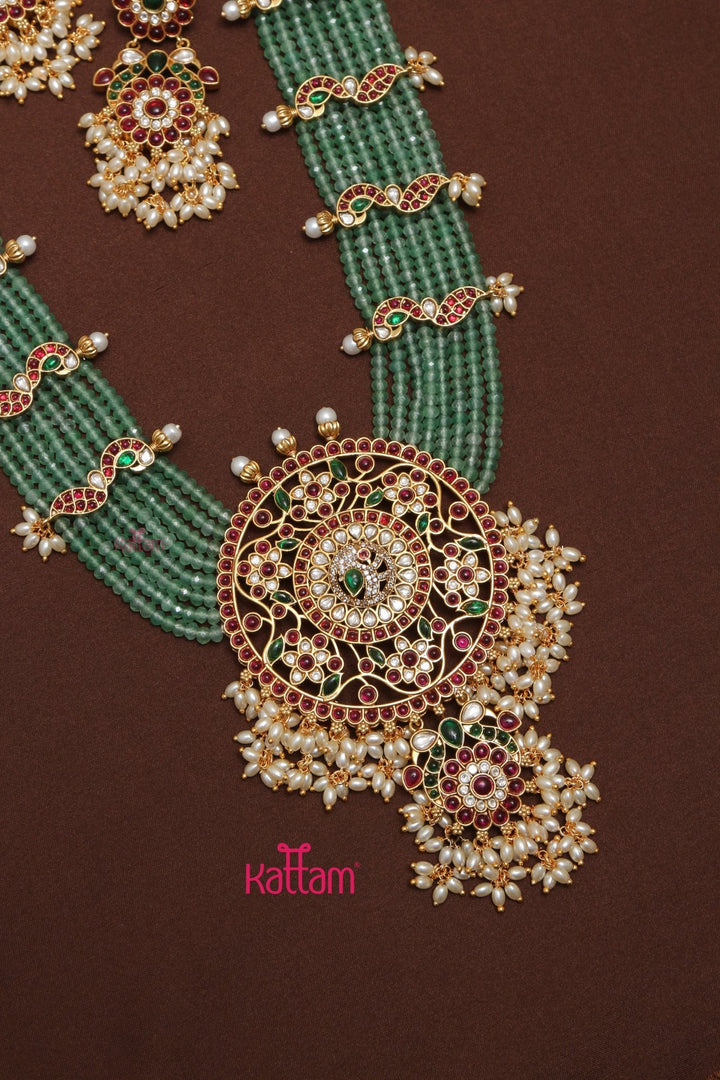 Jadau Kundan Stones Bridal Pendent Haram - N3556
