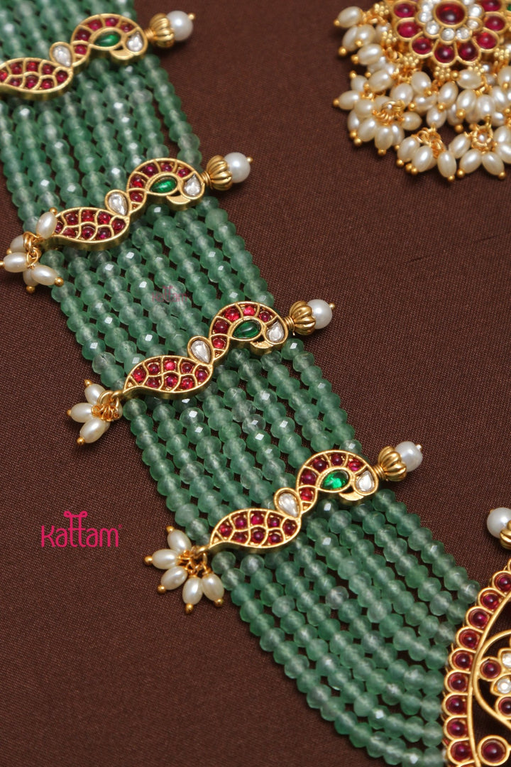Jadau Kundan Stones Bridal Pendent Haram - N3556