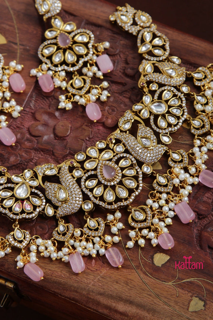 Jasmine - AD Semi Bridal lightPink Choker - N5120