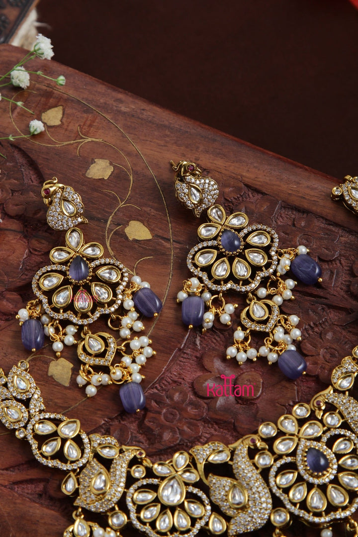 Jasmine - AD Semi Bridal Violet Choker - N5118