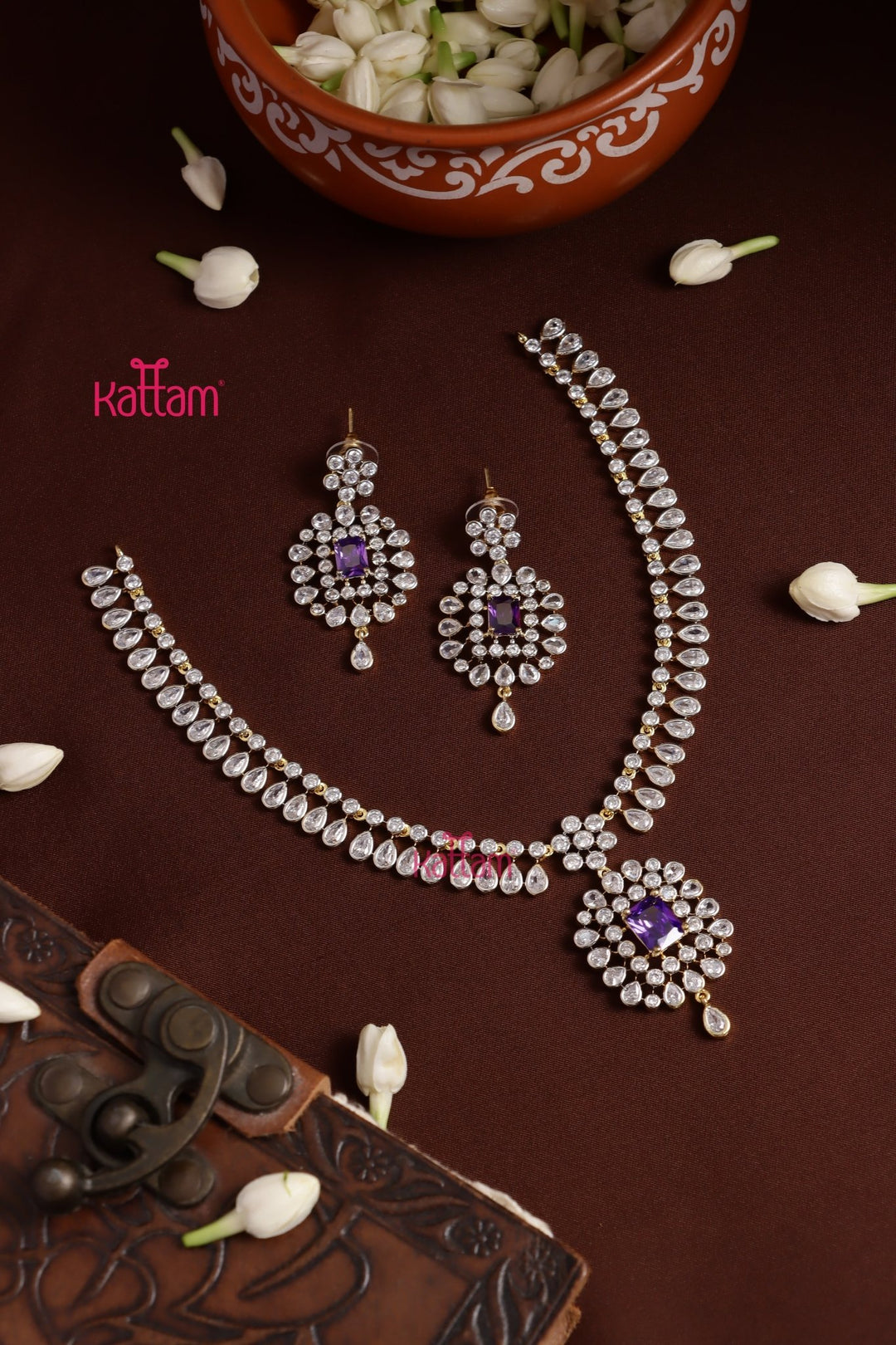 Jency - Elegant AD Purple Necklace - N5307