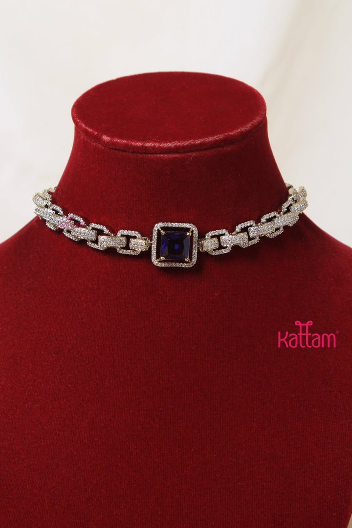 Jeni - AD Stone Purple Choker - N5097