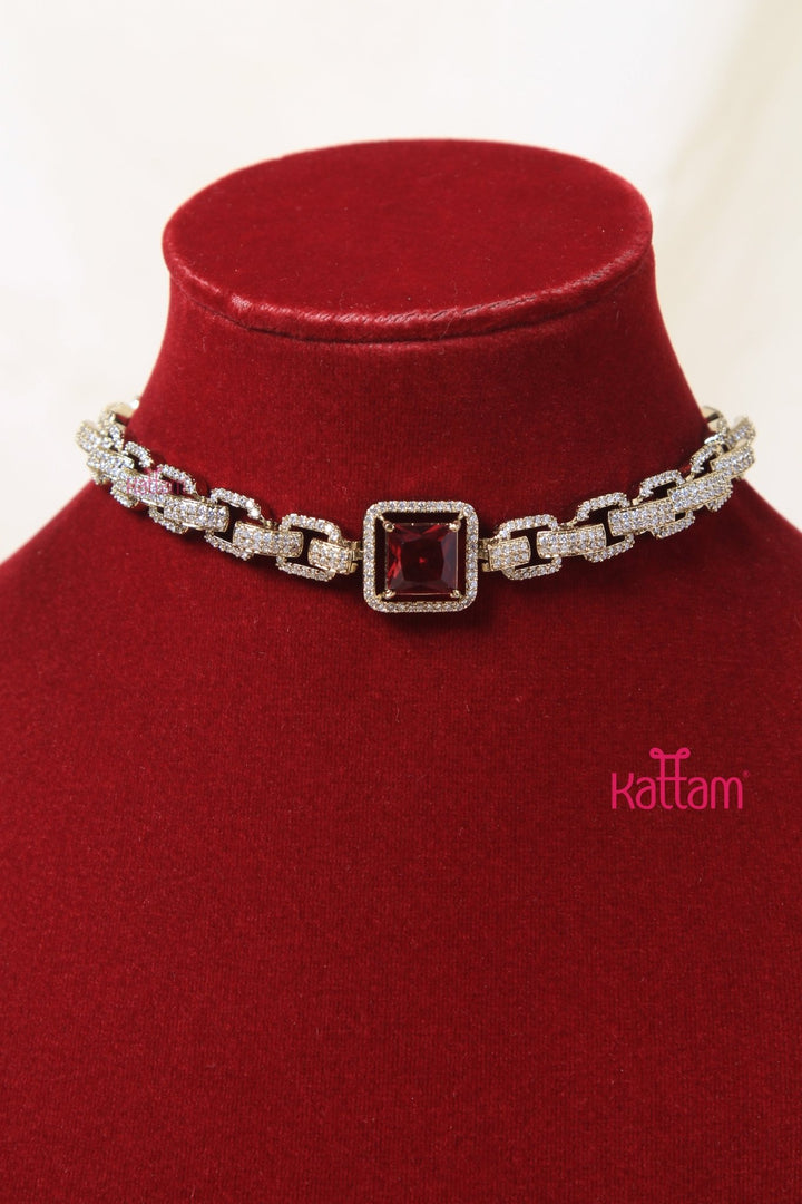 Jeni - AD Stone Ruby Choker - N5095