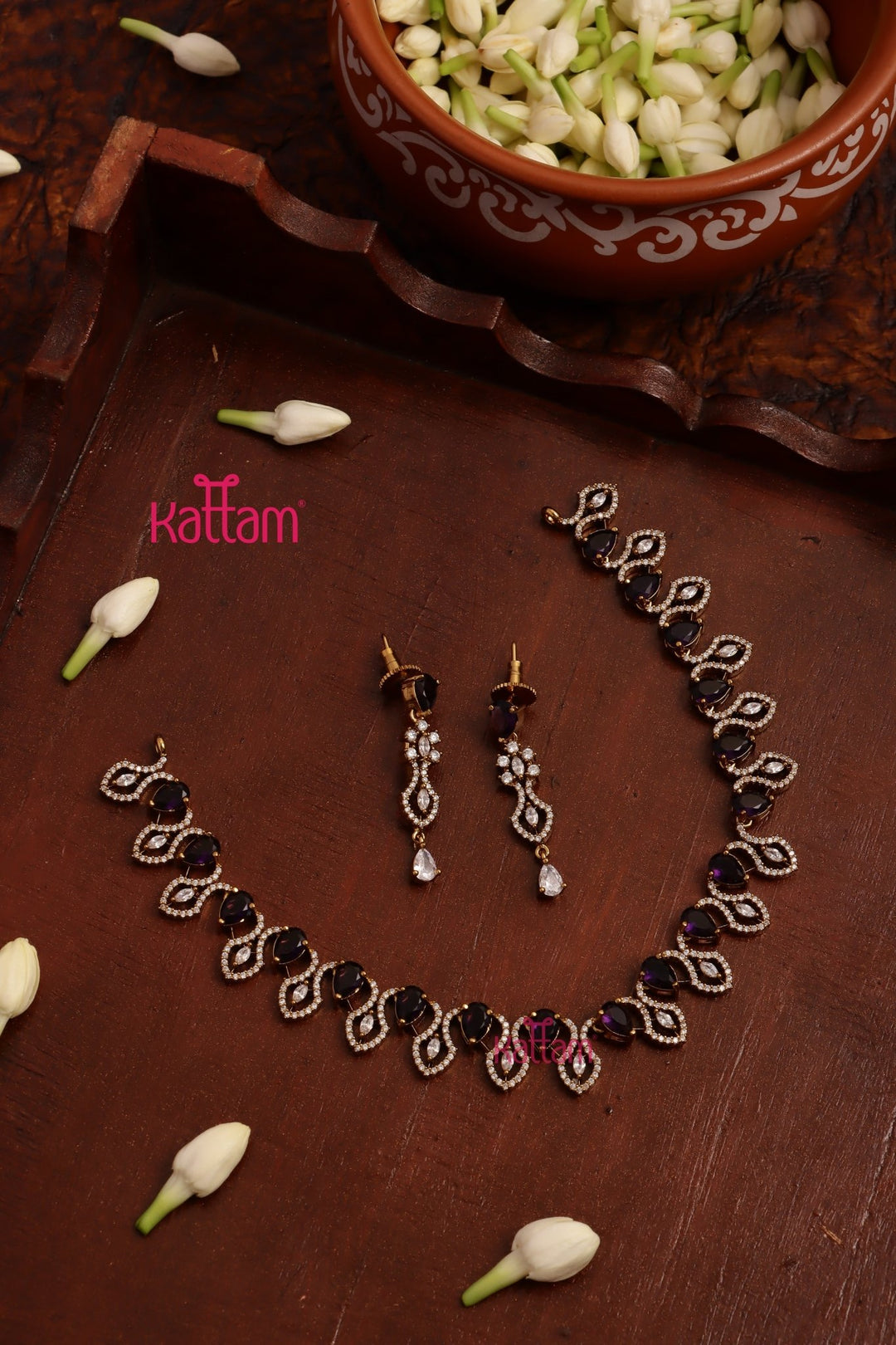 Jovita - AD Purple Stone Choker - N5287