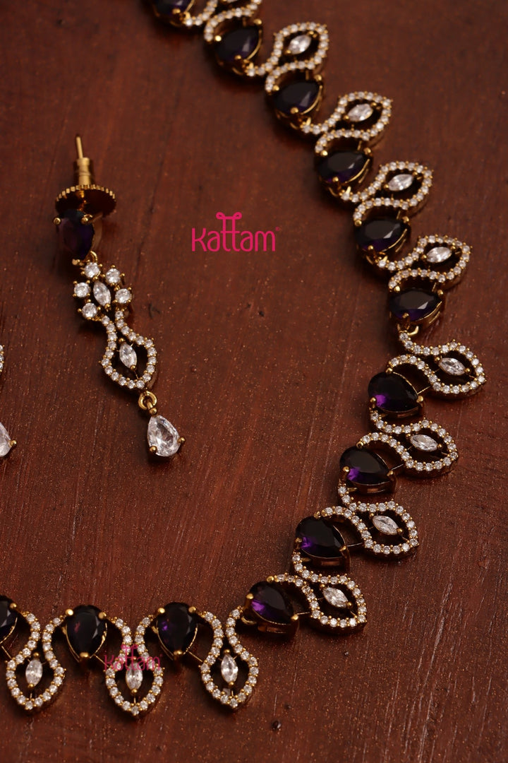 Jovita - AD Purple Stone Choker - N5287