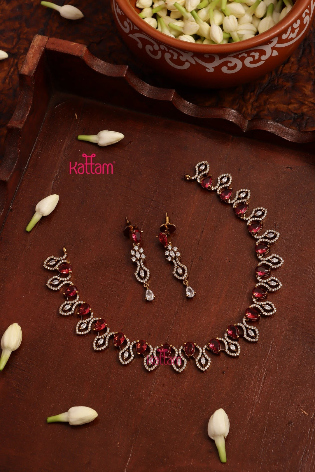 Jovita - AD Ruby Stone Choker - N5289