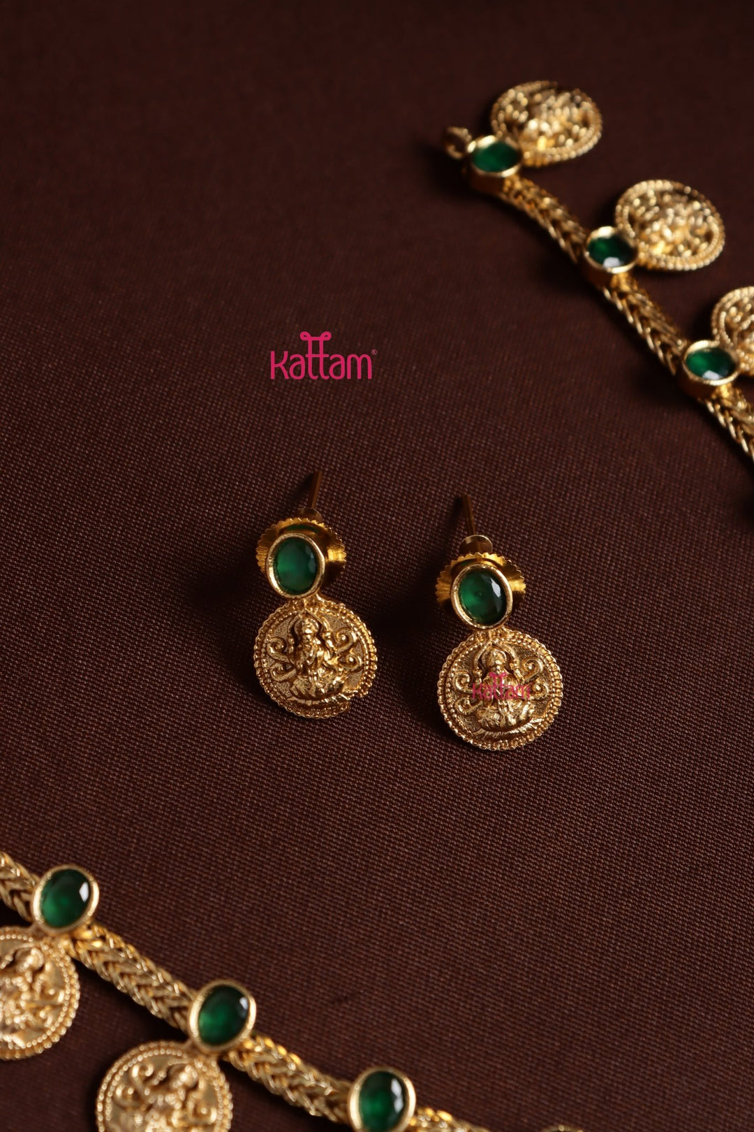 Kanaga - Coin Green Necklace - N4005