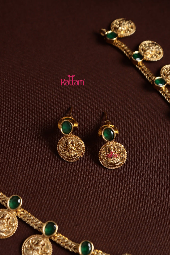 Kanaga - Coin Green Necklace - N4005