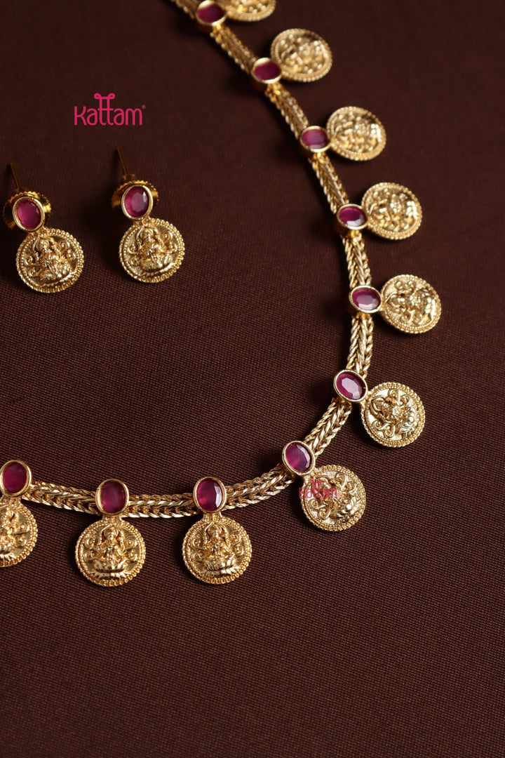 Kanaga - Coin Ruby Necklace - N4004