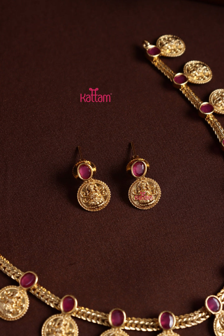 Kanaga - Coin Ruby Necklace - N4004