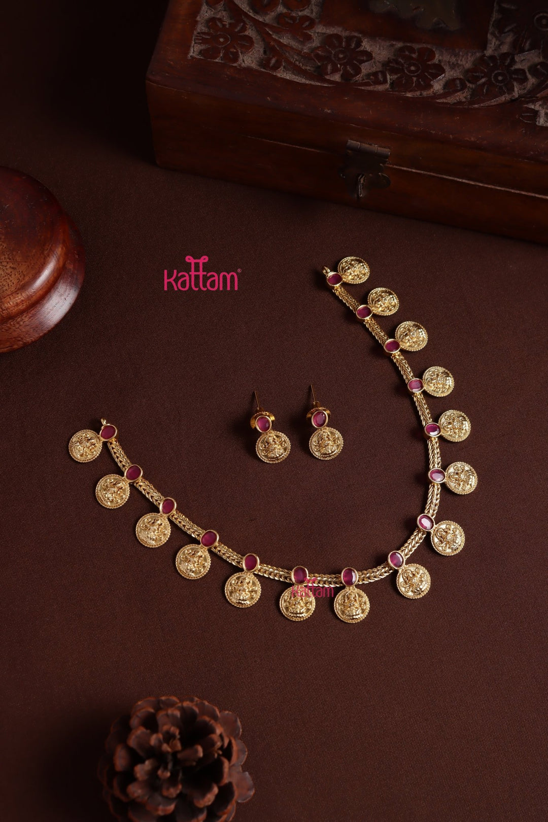 Kanaga - Coin Ruby Necklace - N4004