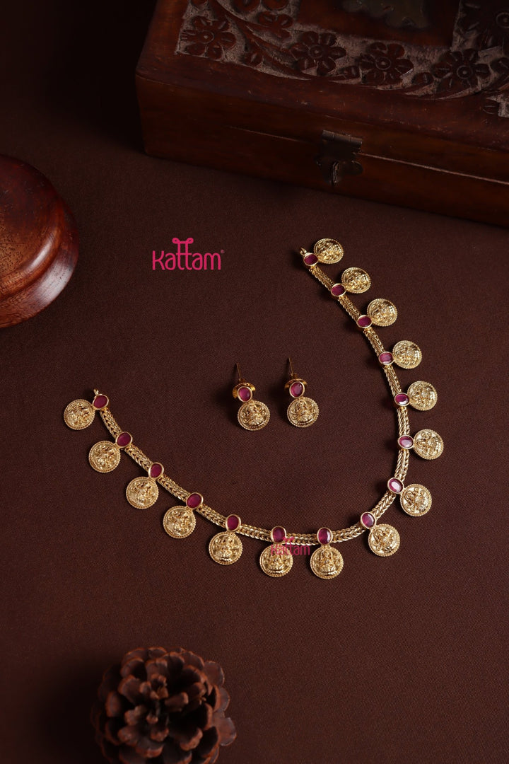 Kanaga - Coin Ruby Necklace - N4004