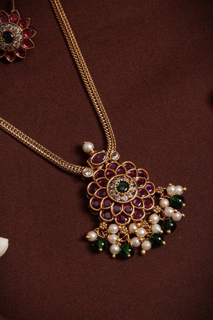 Kemp Kolam Flower Beads Attigai - N4148