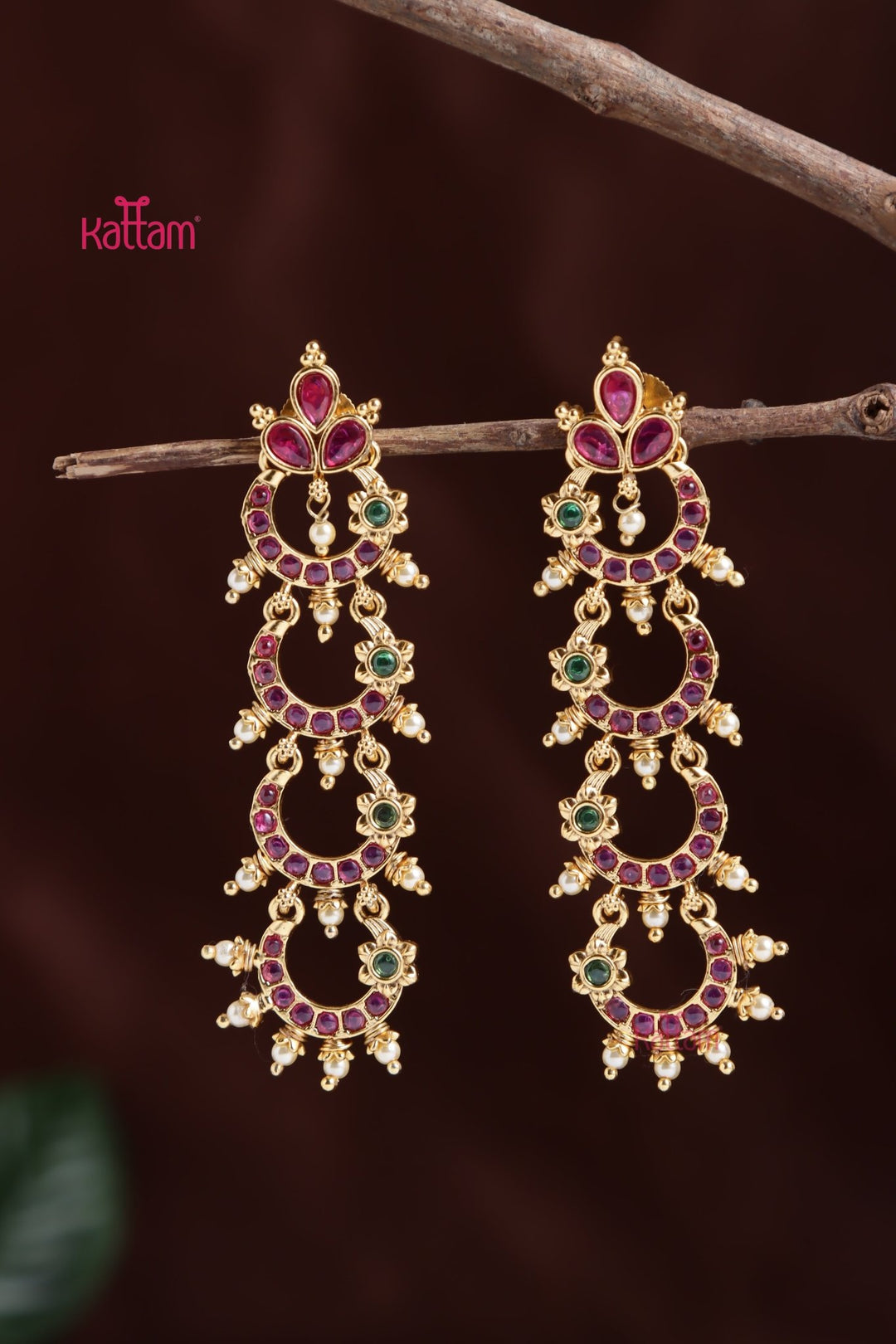 kemp Layered Chandbali Earring - E1033