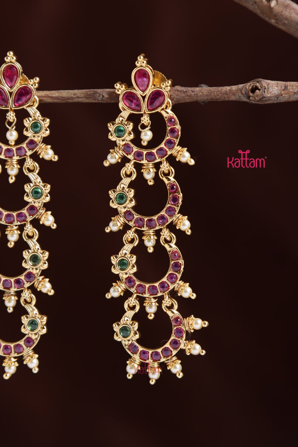 kemp Layered Chandbali Earring - E1033