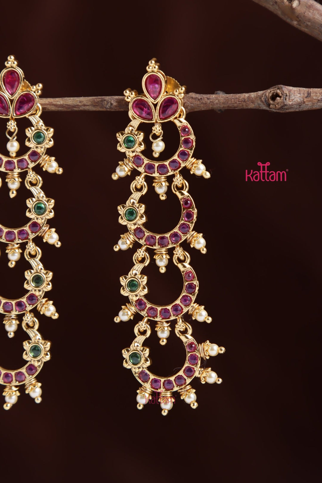 kemp Layered Chandbali Earring - E1033