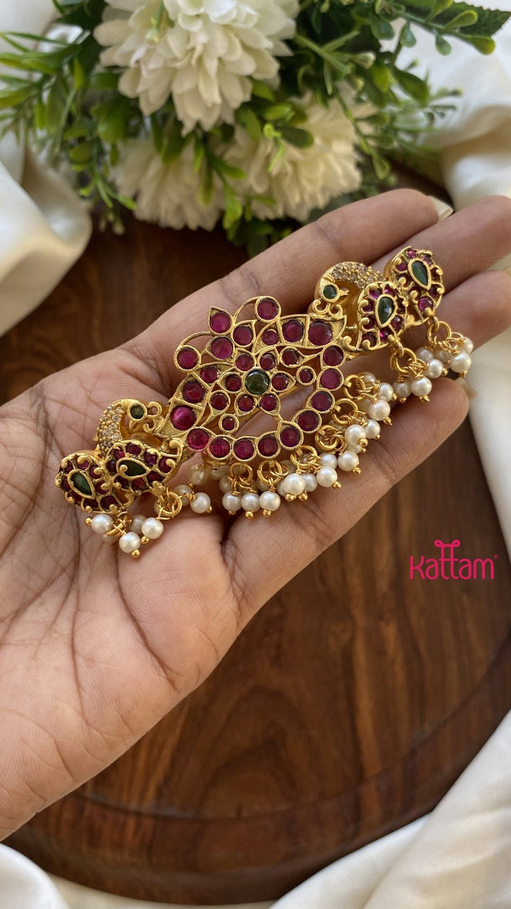 Kemp Peacock Pearl Drops Hair Clip - HC128