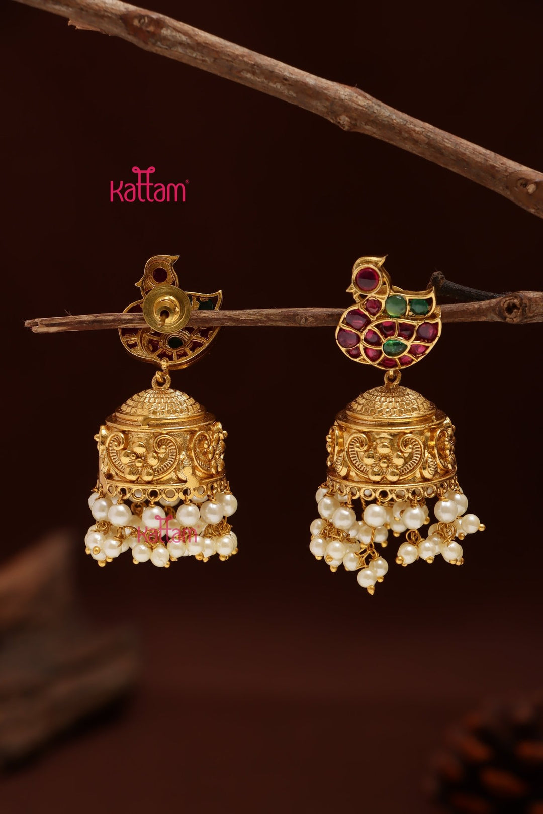 Kemp Peacock Pearl Jhumka - E1210