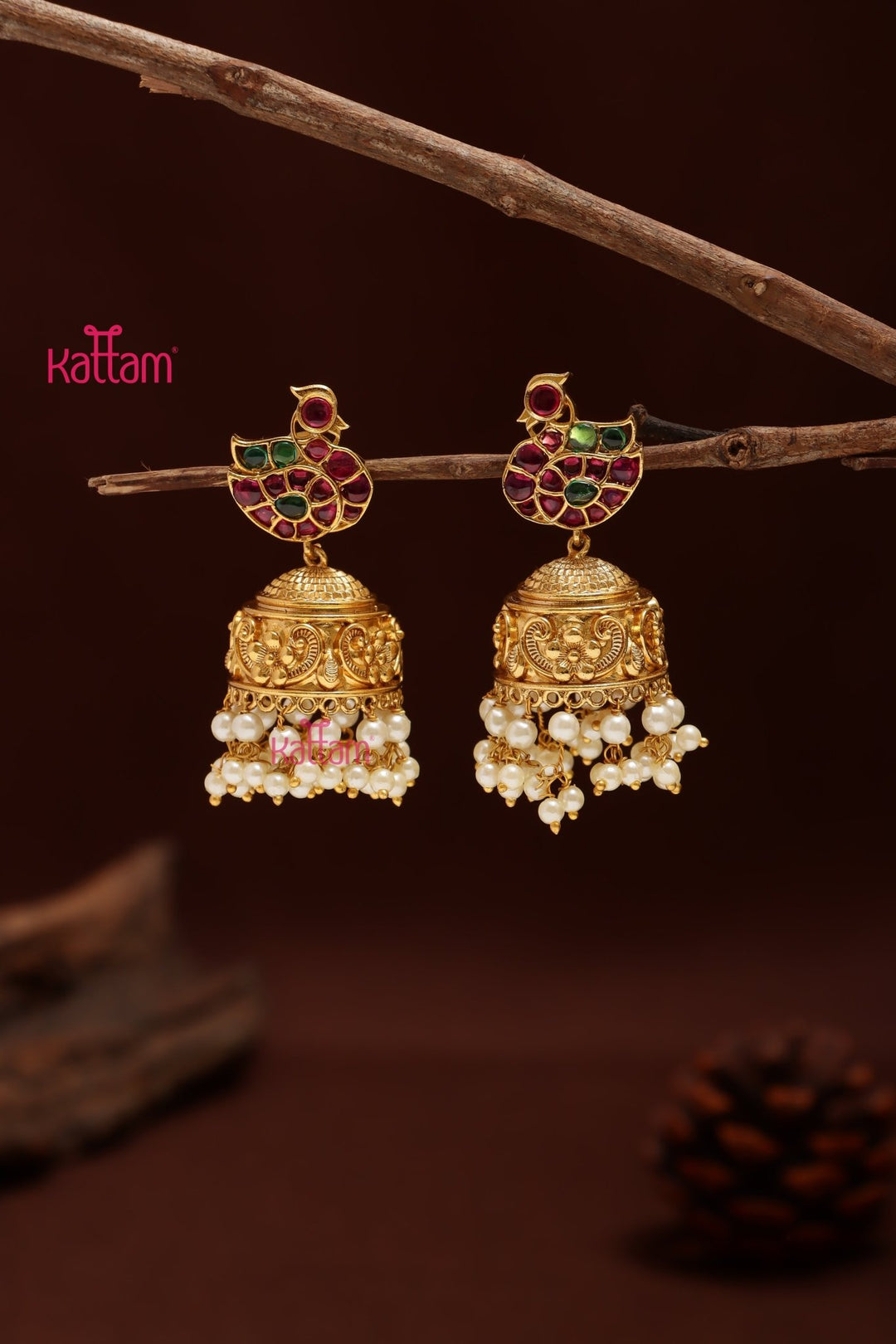 Kemp Peacock Pearl Jhumka - E1210