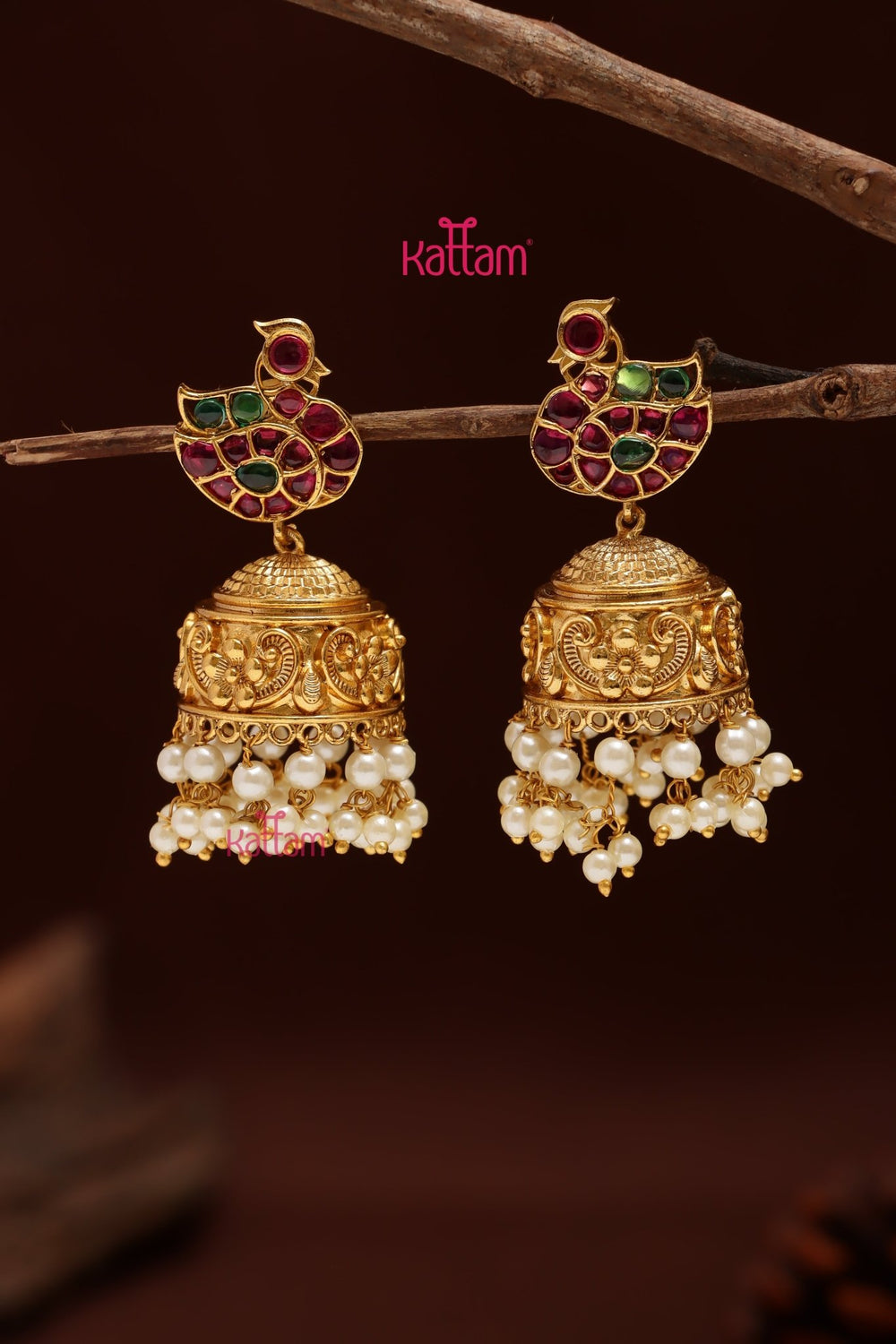 Kemp Peacock Pearl Jhumka - E1210