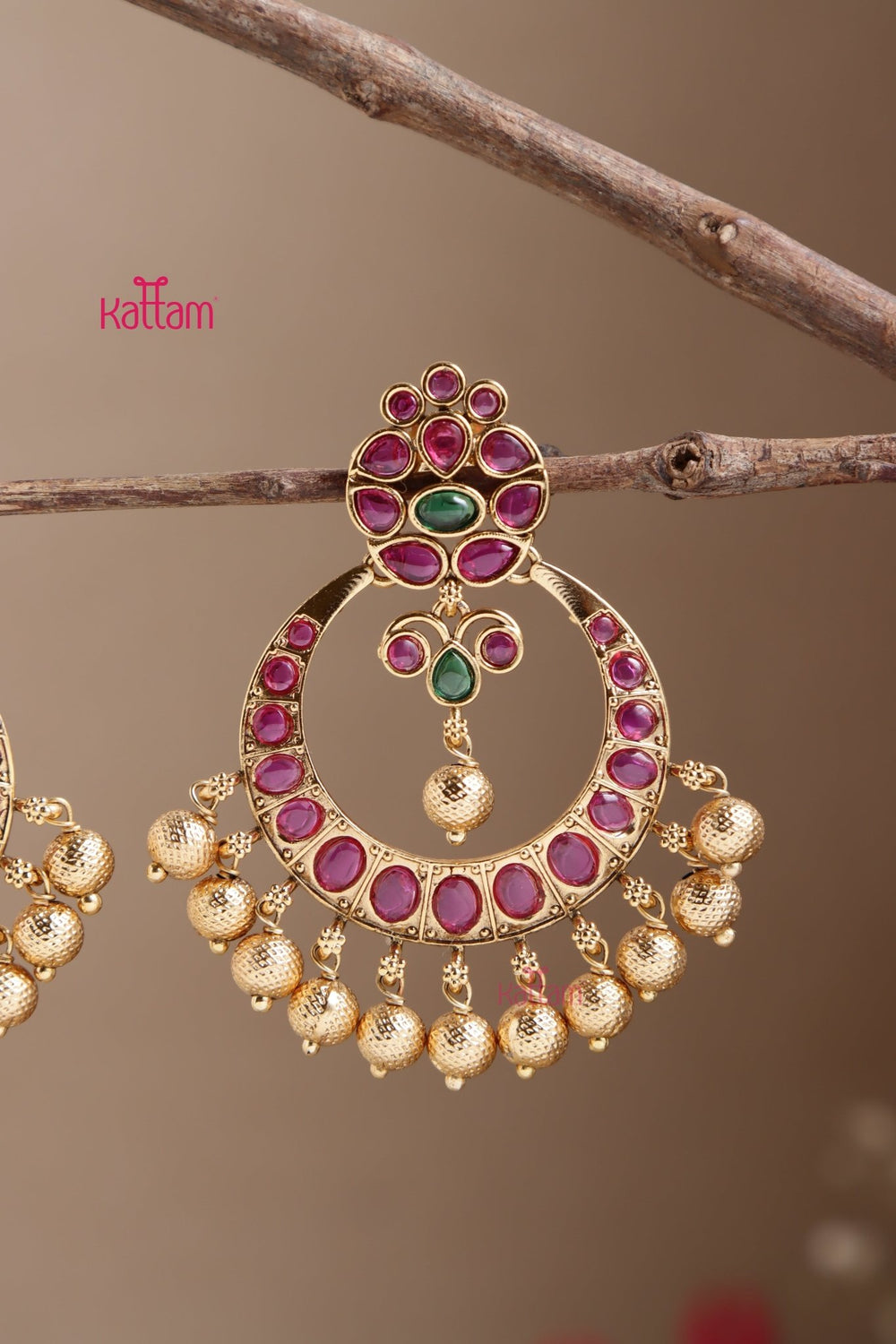 Kemp Stone Chandbali Earring - E1053