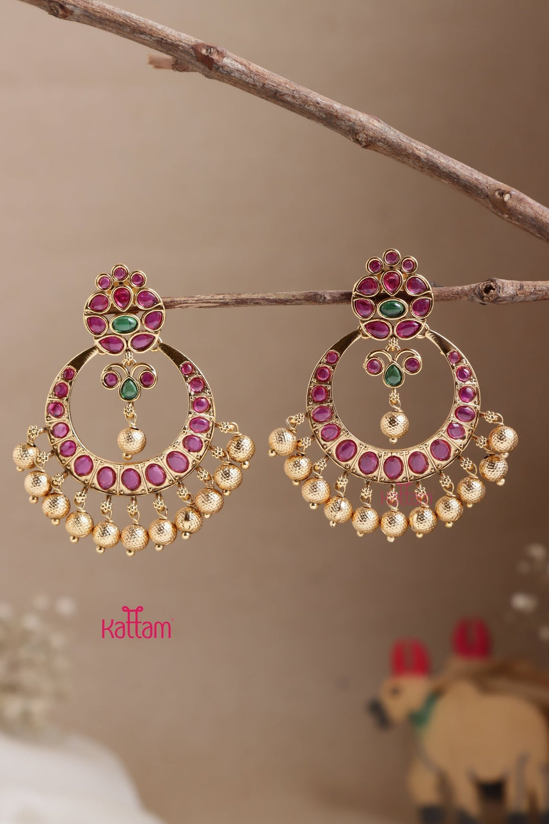 Kemp Stone Chandbali Earring - E1053