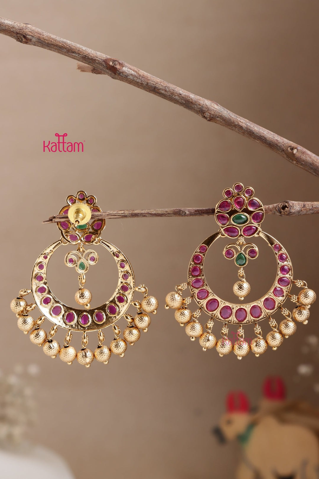 Kemp Stone Chandbali Earring - E1053