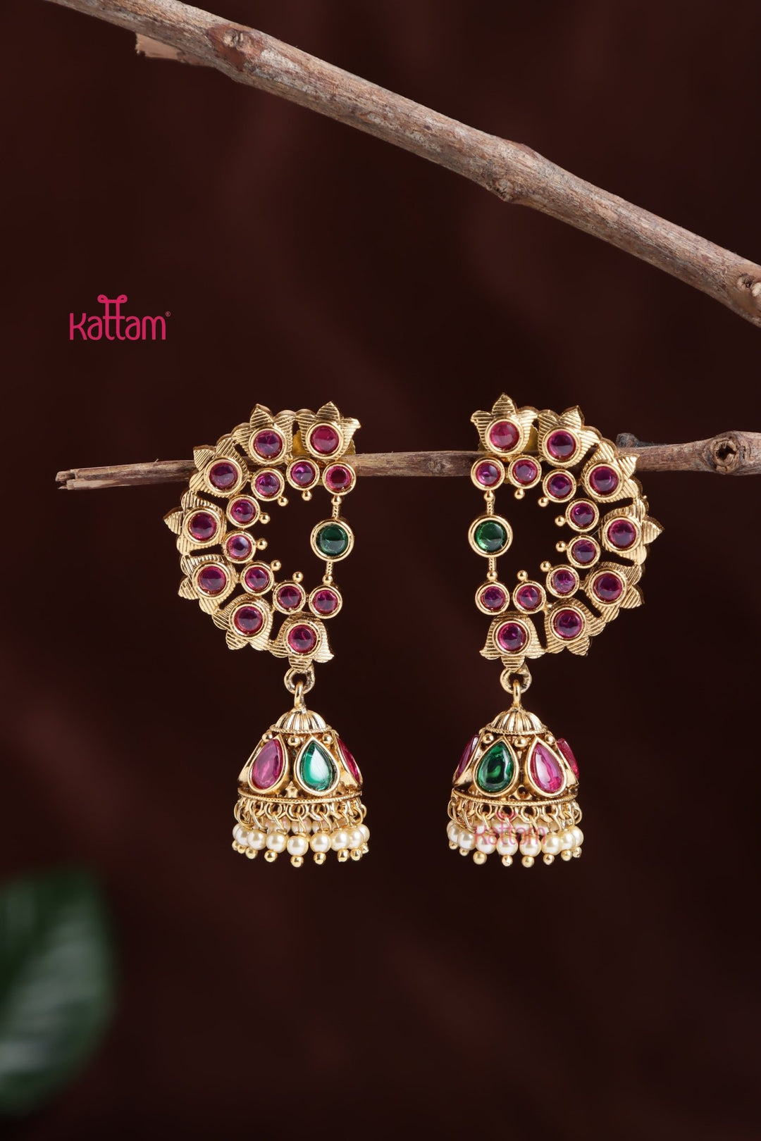 Kemp Stone Earcuff Jhumka - E1057