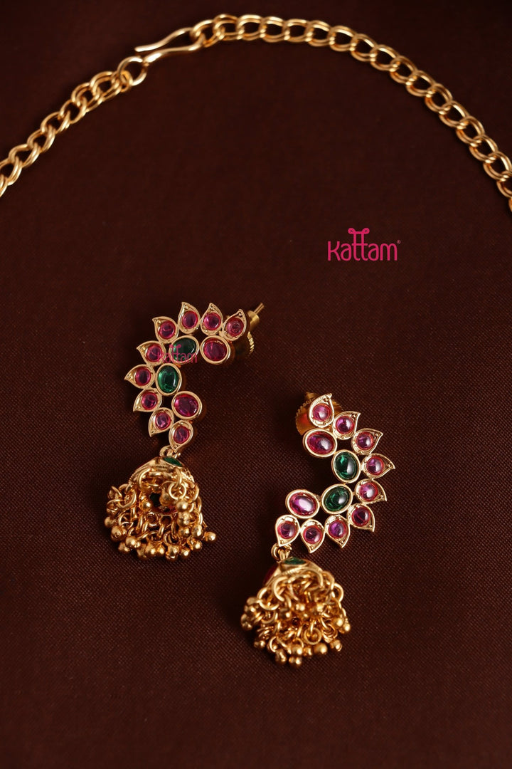 Kemp Stone Motif Attigai Choker - N3789