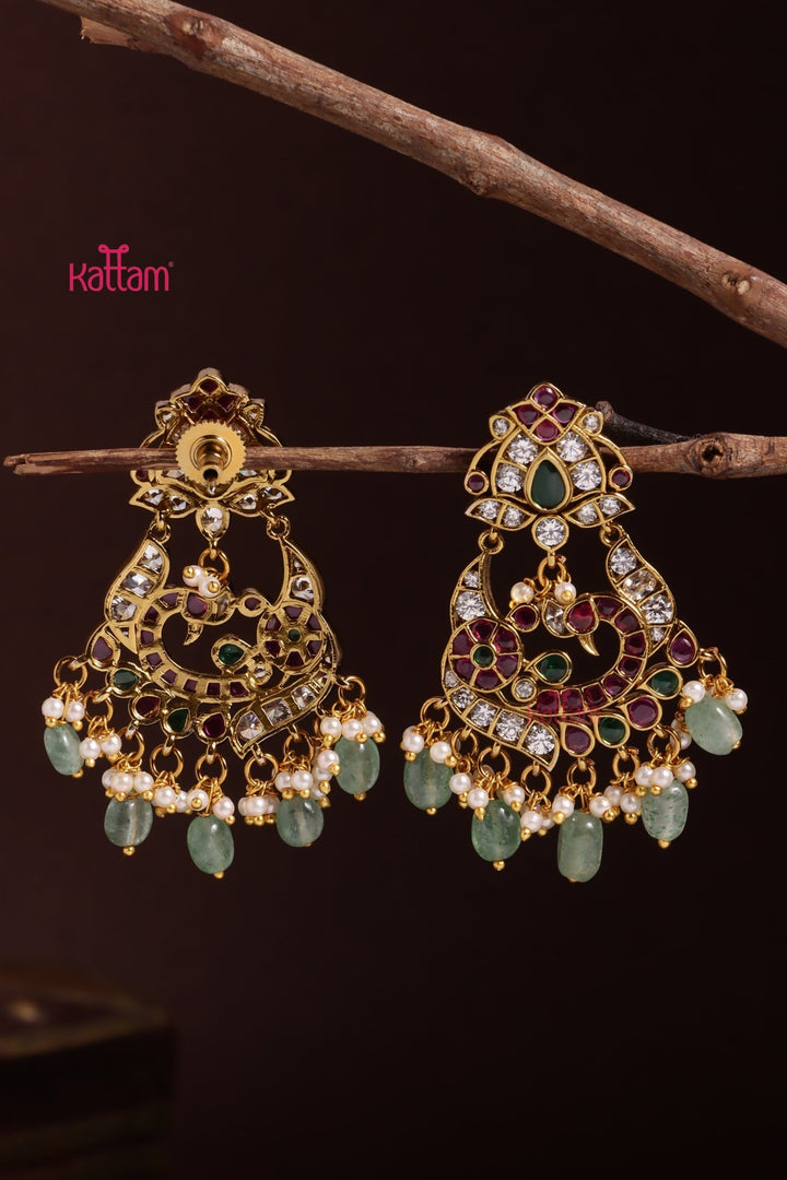 Kemp Stone Peacock Statement Earring - E1096