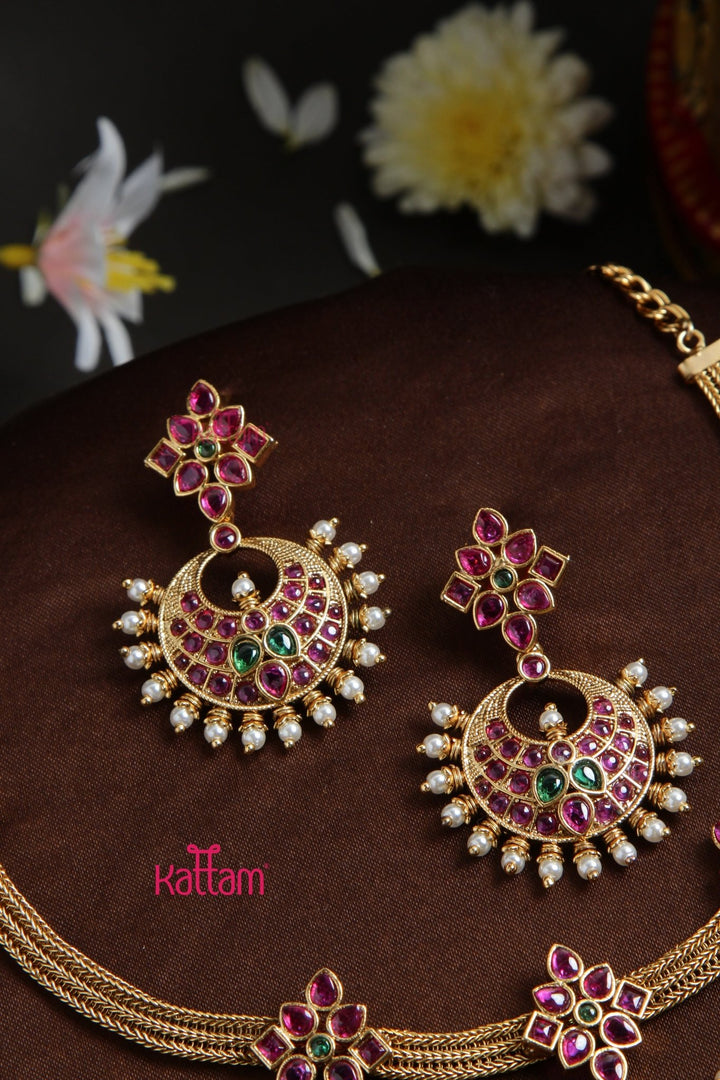 Kempu Pearl Attigai Set - N3119