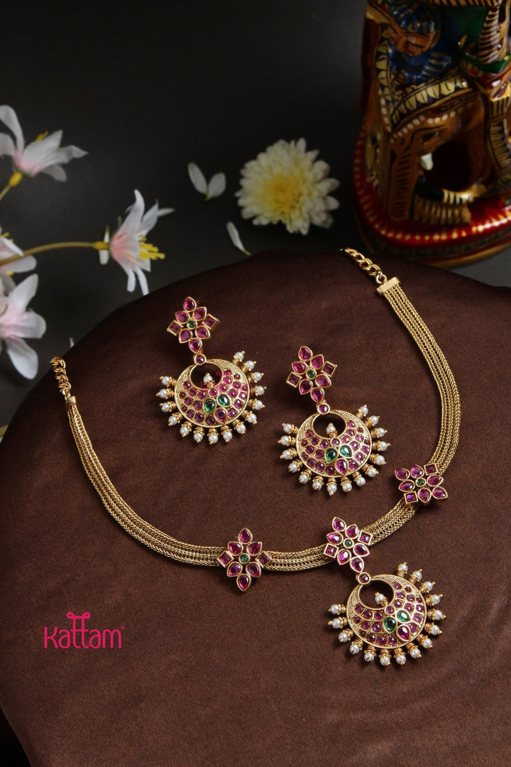 Kempu Pearl Attigai Set - N3119