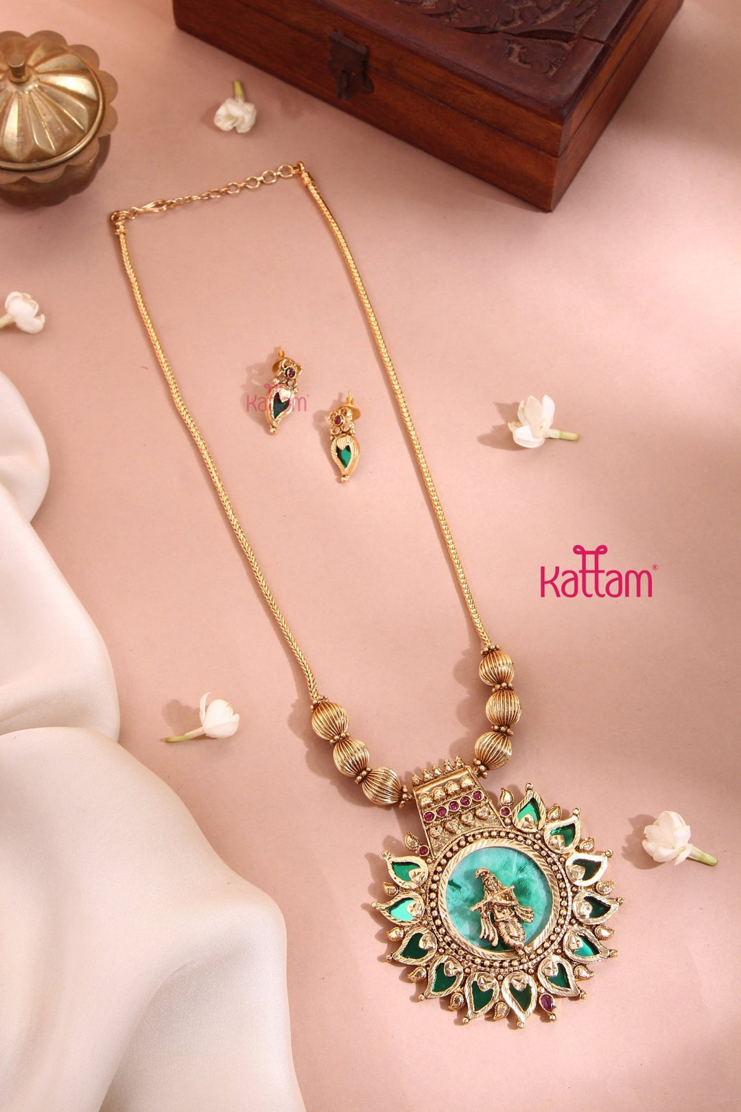 Kerala Palakka Krishana Pendant Chain Set - N3358