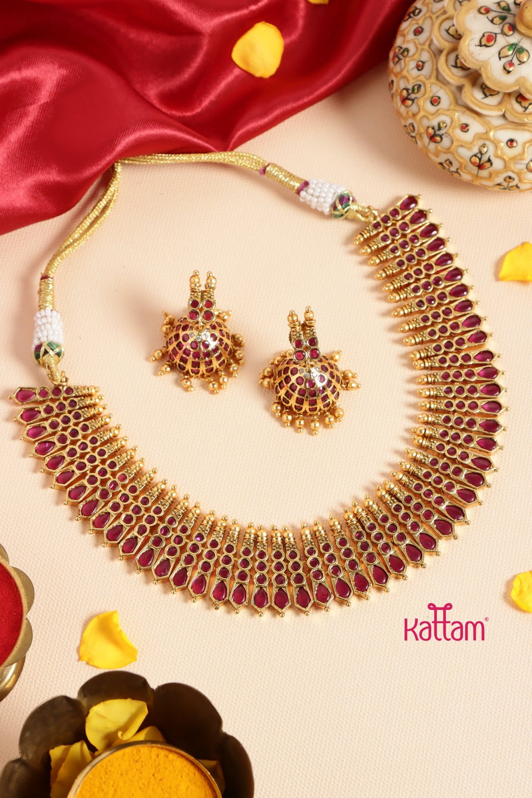 Kerala Ruby Palakka Choker - N3444
