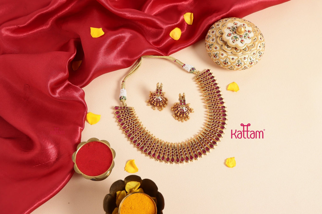 Kerala Ruby Palakka Choker - N3444