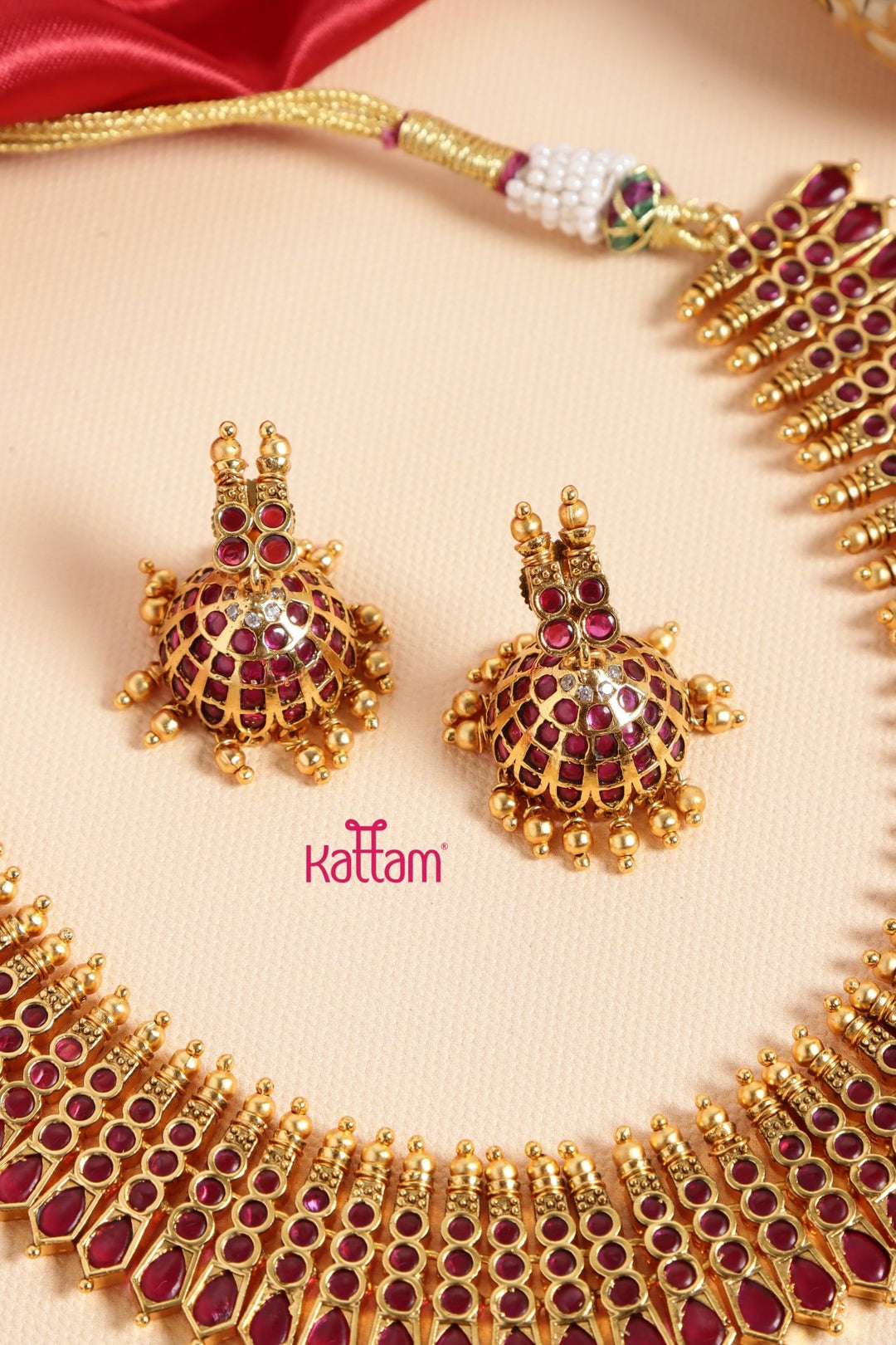 Kerala Ruby Palakka Choker - N3444