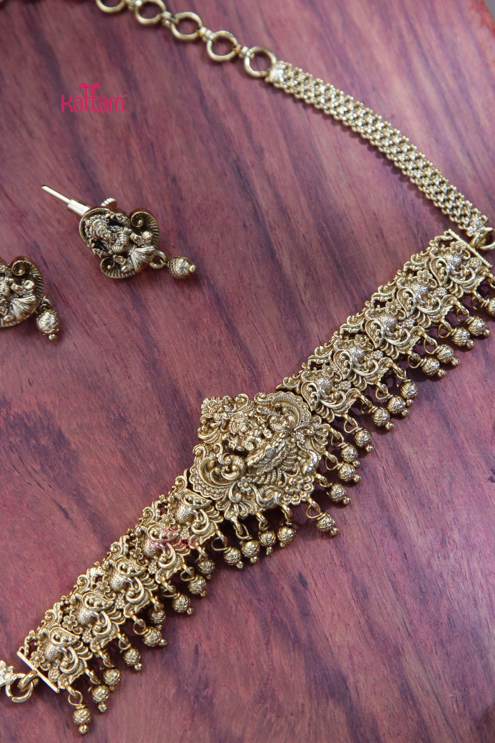 Kids Peacock Goldball Lakshmi Choker - N3386