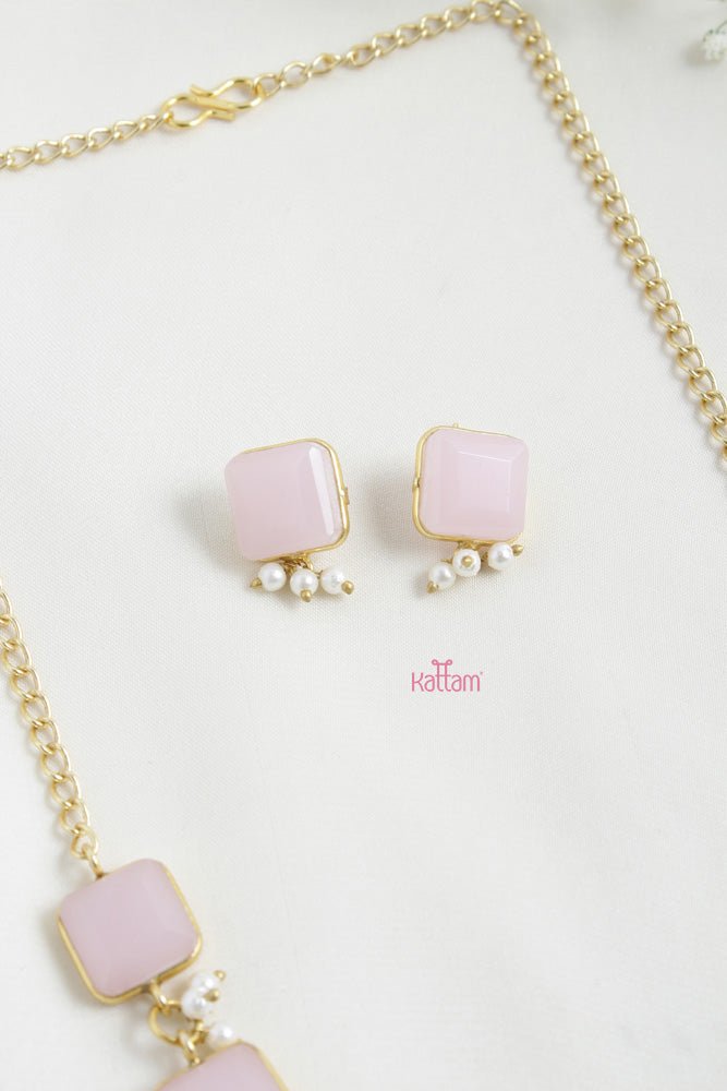 Kishara - Gemstone Pastel Pink Choker - N2469