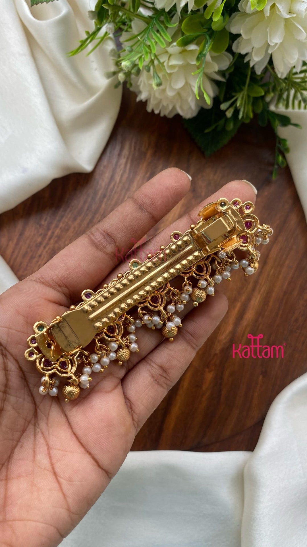 Kolam Pearl Hair Clip - HC119