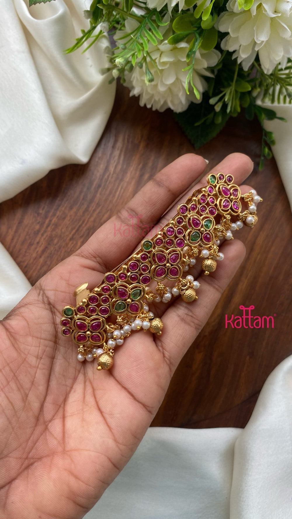 Kolam Pearl Hair Clip - HC119