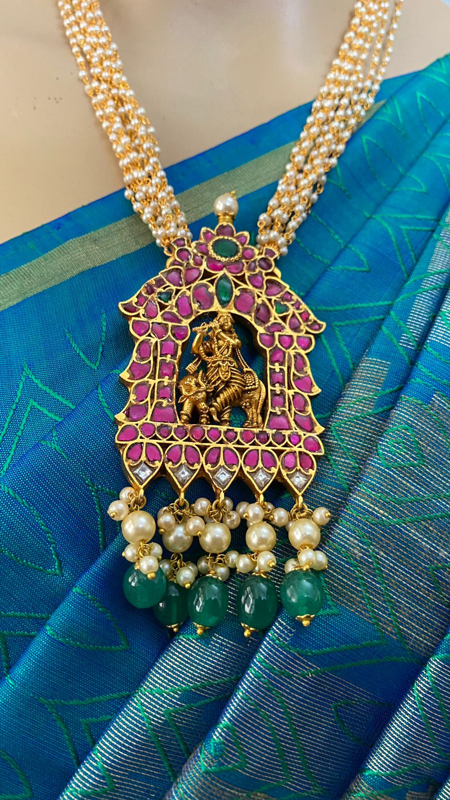 Krishna Pendant Pearl Mala ( 2 Varient Available) - N1415