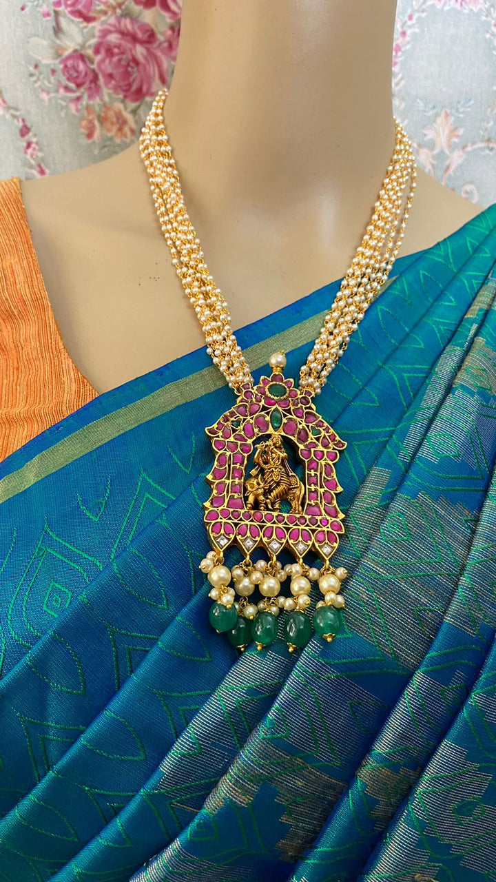 Krishna Pendant Pearl Mala ( 2 Varient Available) - N1415