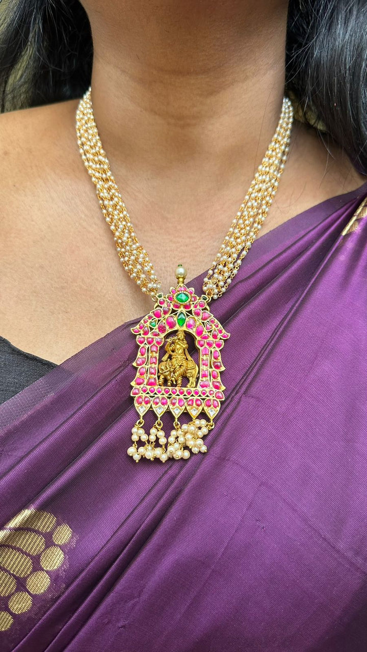 Krishna Pendant Pearl Mala ( 2 Varient Available) - N1415G