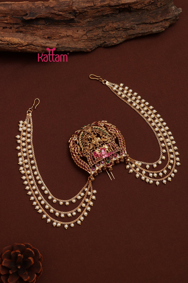 Krishna With Elephant Pearl Bun Billai - JB123