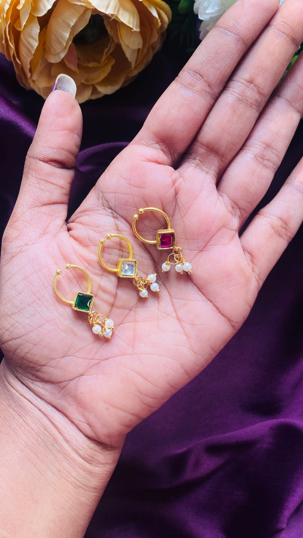 Kundan Chandra Septum Nosepin - Design 2 - SP21-NP305