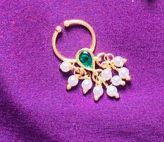 Kundan Diamond Shape Septum Nosepin - SP19-NP300